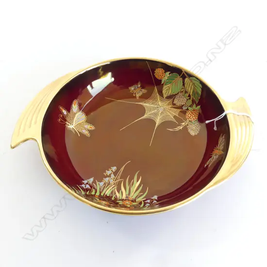ROUGE ROYAL CARLTON WARE SPIDER WEBB BOWL DIA220MM