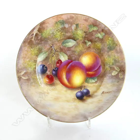 ROYAL WORCESTER GOLDEN FRUIT CABINET PLATE signed Freeman