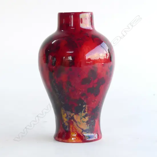 ROYAL DOULTON FLAMBE VASE H.145mm tiny chip to inside rim
