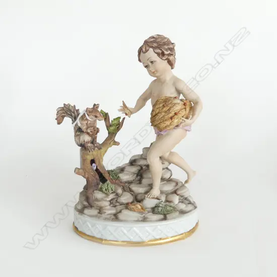 CAPIDEMONTE FIGURE CHILD WITH SQUIRREL H210MM
