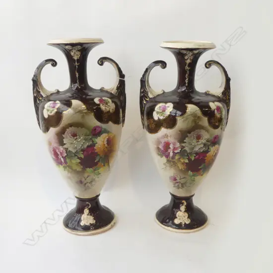 PR VICTORIAN VASES H.445mm CRACK TO BOTTOM ONE VASE