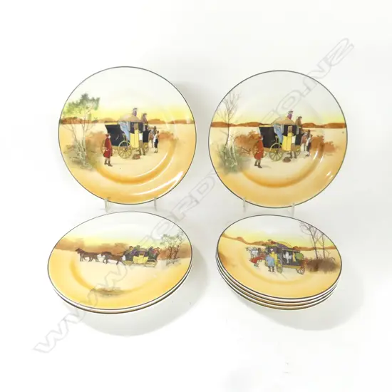 9 ROYAL DOULTON 'COACHING DAYS' SIDE PLATES VARIOUS SIZES