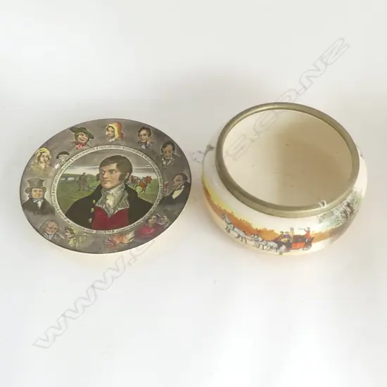 ROYAL DOULTON 'COACHING DAYS' LG RIMMED BOWL DIA.230mm (crazing inside) & CHARACTER PLATE DIA.260mm