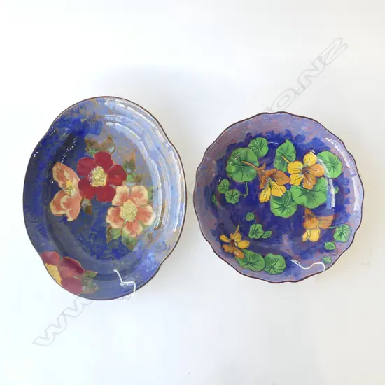 2 R/DOULTON DISHES DIA290 & 240MM NASTURTIUM PAT