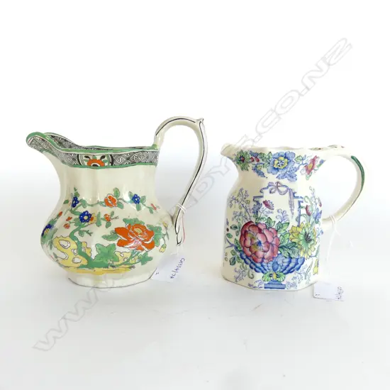 2 VINTAGE MASONS CHINA JUGS