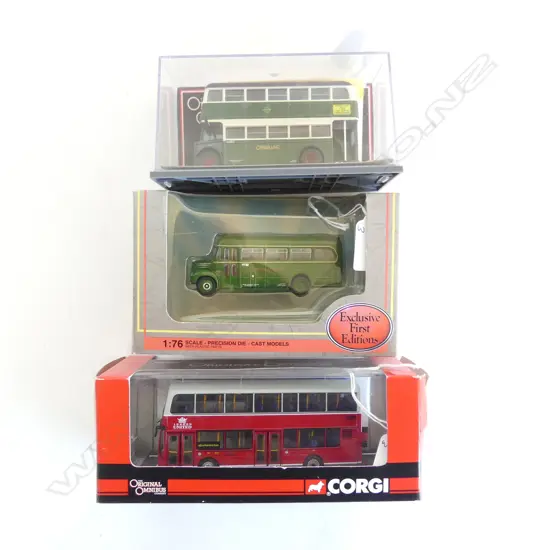 3 BOXED LONDON TRANSPORT BUS MODELS