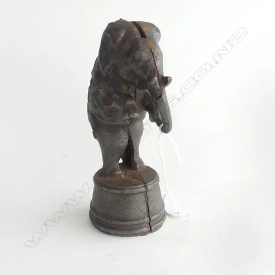 CAST IRON MONEY BANK, c.1900, AS CIRCUS ELEPHANT. H.140XW70mm