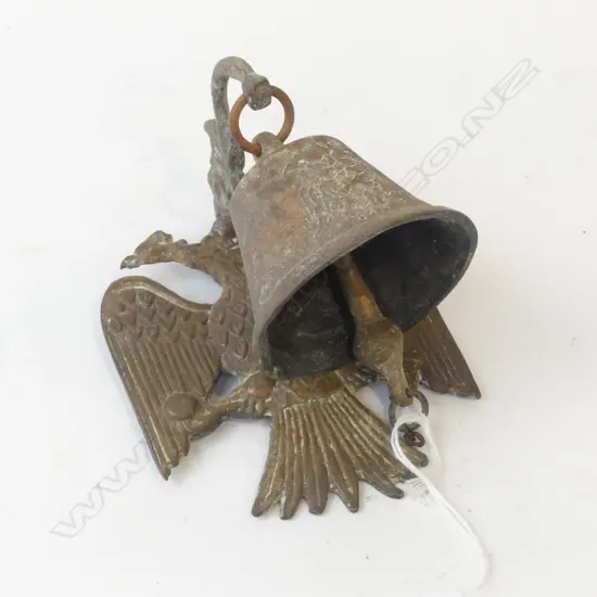 VINTAGE BRONZE IMPERIAL EAGLE DOORBELL H145mm