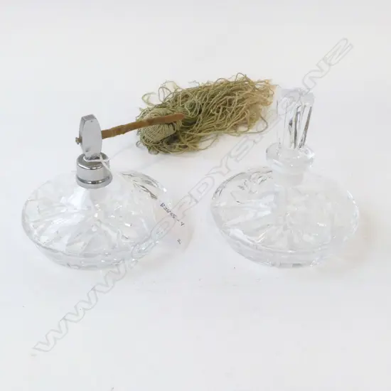 2 VINTAGE CRYSTAL BOTTLES