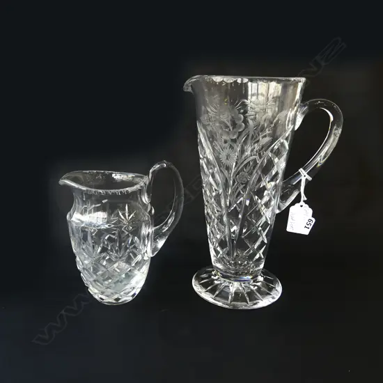 2 CRYSTAL JUGS H. 240mm