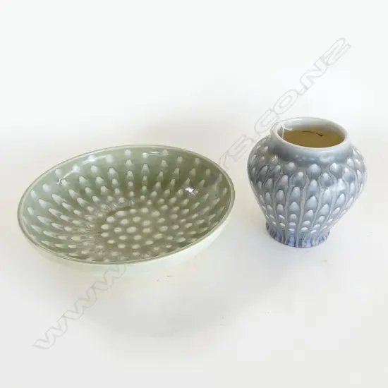 ROYAL LANCASTRIAN BOWL 285mm dia & VASE H.150mm