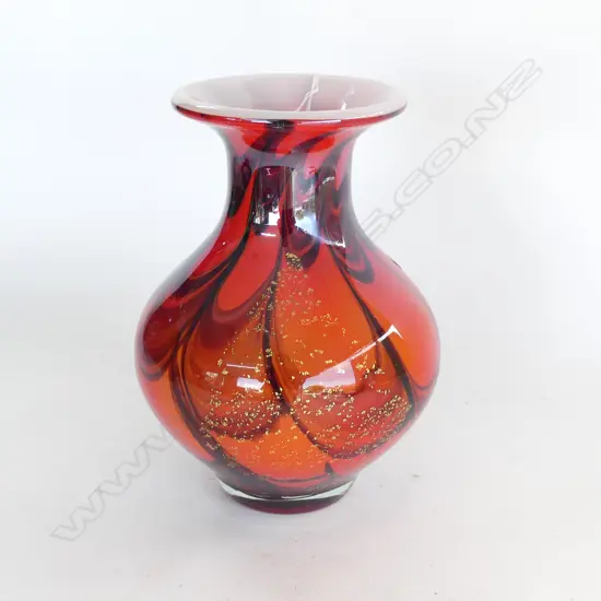 RED HINERI ART GLASS VASE H.260mm