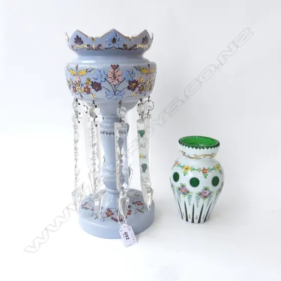 VICTORIAN LUSTRE H.340mm + VASE H.150mm