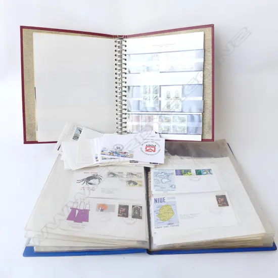 TWO STAMP ALBUMS,1970S, MAINLY NZ & PACIFIC ISLANDS. 1ST DAY COVERS