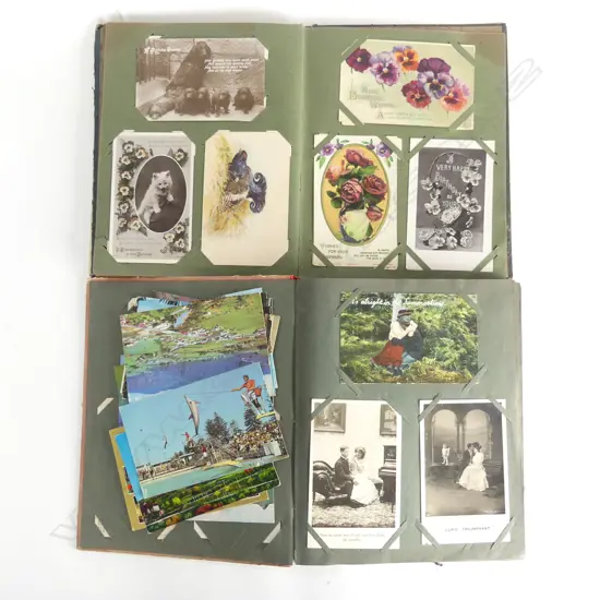 2 POSTCARD ALBUMS C.1900