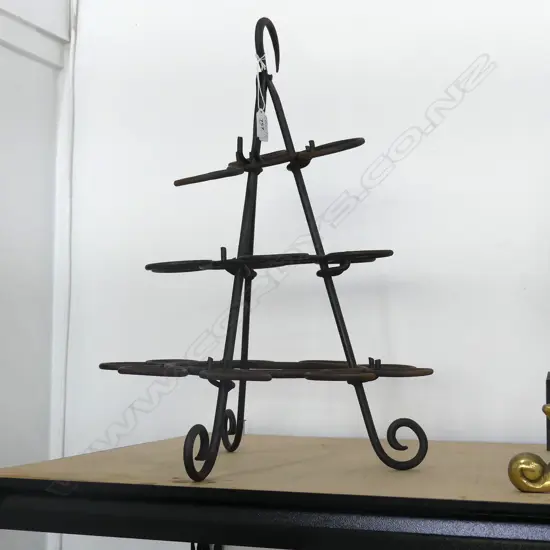 VINTAGE FRENCH WINE TASTERS STAND, 3 TIER, COLLAPSIBLE H.510mm