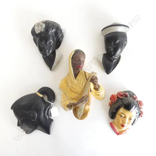 5 FEMALE WALL PLAQUES H.220mm repairs & touch ups