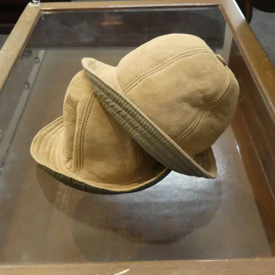 2 CANTUBURY LEATHER & SHEEPSKIN  HATS SIZE MEDIUM