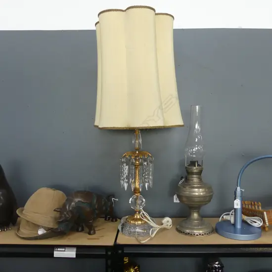 VINTAGE CRYSTAL CHANDELIER LAMP, H.340mm