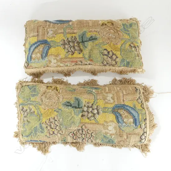 PAIR OF NEEDLEWORK CUSHIONS L 400 MM