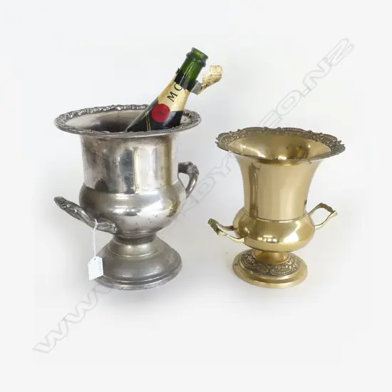 2 ICE BUCKETS; EP & BRASS H.255 / 225mm