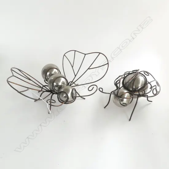 METAL BUTTERFLY & LADY BIRD GARDEN ART L.300mm