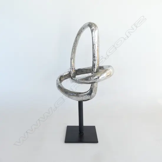 LA FORGE ABSTRACT SILVER RESIN SCULPTURE H.340mm
