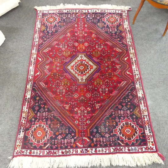 PERSIAN SHIRAZ ALL WOOL RUG 1800 x 1200mm lge diamond form field