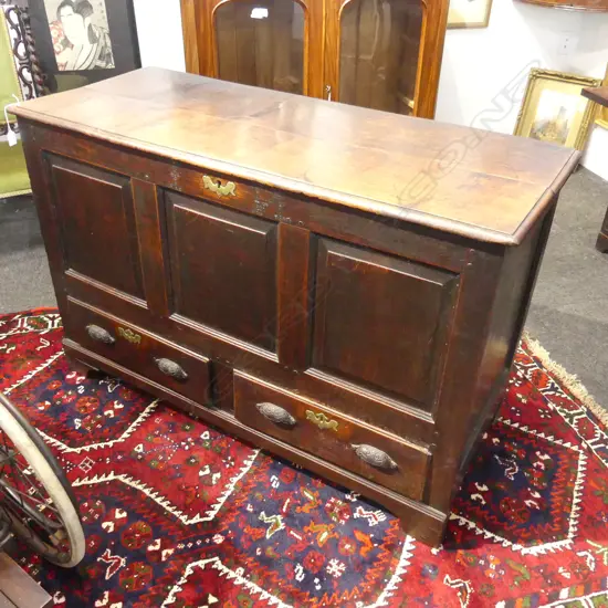 ANTIQUE OAK MULE CHEST 1280x520x820mm