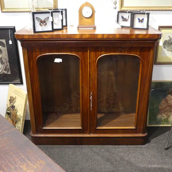 VICTORIAN MAHOGANY GLAZED CABINET 1215x480x1105mm