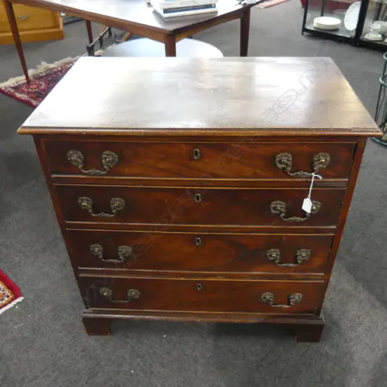 19thC MAHOGANY CHEST OF DRAWERS...