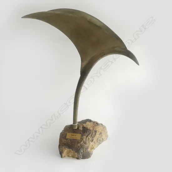 Dave Roy (Tauranga NZ) 'Spirit' Mixed media bronze on rock base. Ltd Ed. 3/9. 600 x 440mm. Labelled to base