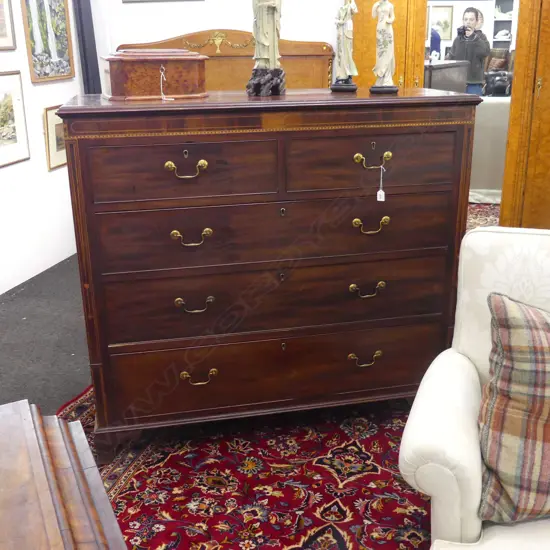 EDWARDIAN CHEST OF 5 DRAWERS 1345x550x1210mm
