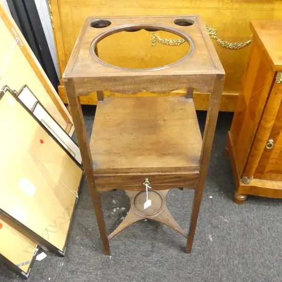 ANTIQUE MAHOGANY WASH STAND 320x320x785mm