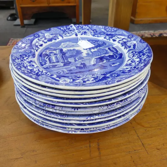 12 COPELAND SPODE ITALIAN PATTERN LUNCHEON PLATES 230mm dia