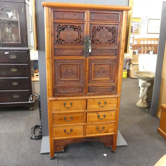 ORIENTAL WARDROBE w. 6 DRAWERS BELOW 915x520x1800mm