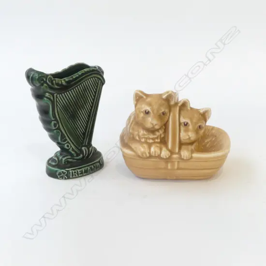 SYLVAC KITTENS IN A BASKET + IRISH HARP