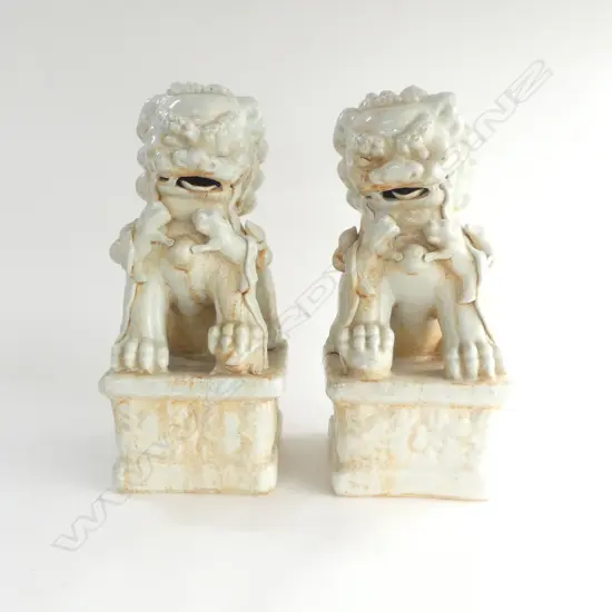PR GLAZED CERAMIC FU DOGS / GUARDIAN LIONS H.350mm losses