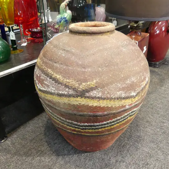 HAND PAINTED LARGE STUDIO POTTERY VASE H450MM