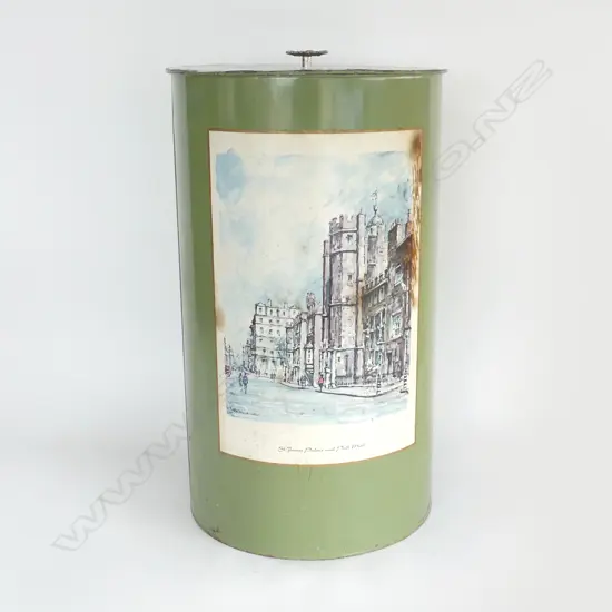 1950s LIDDED WASTE PAPER BIN H.540mm