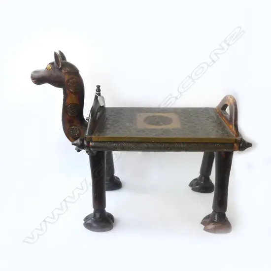 WOODEN CAMEL STOOL