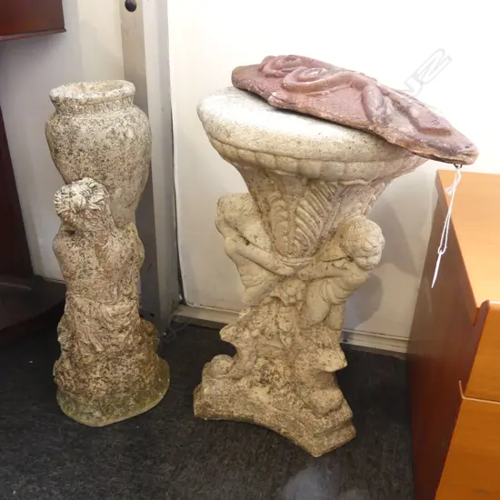 3 PCES CONCRETE GARDEN ART H.400-500mm