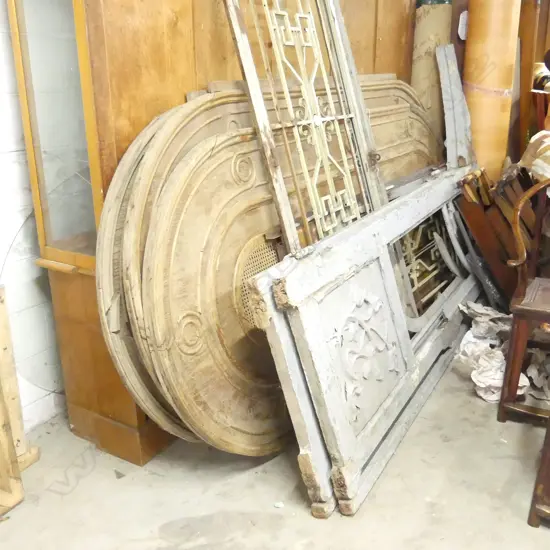 4 OLD FRENCH LGE OVAL WALL? PANELS with cane central panels. H.2880 x W.1260mm. some distress