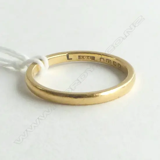 22ct GOLD WEDDING BAND 3.24gm BIRMINGHAM SIZE P