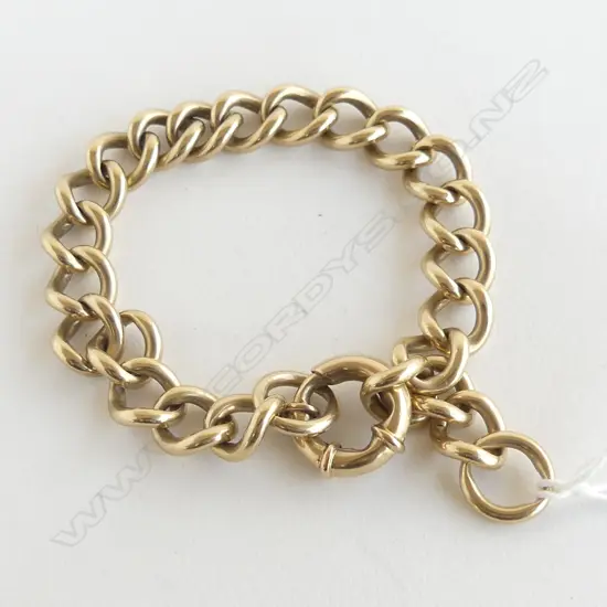 UNMARKED 9CT  SOLID GOLD CHAIN BRACELET 52.5gms