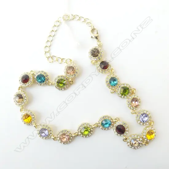 MUTI COLOURED CZ CHOKER NECKLACE