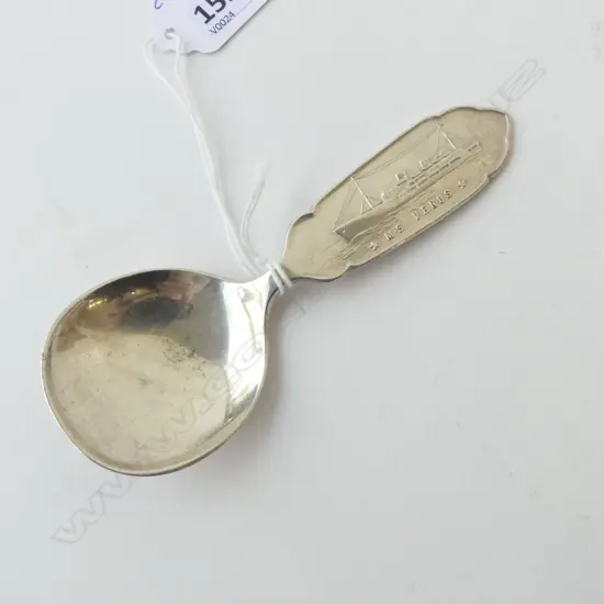 STG SILVER TEA CADDY SPOON ‘M.S. VENUS’ SHIP NORWAY, L.115MM