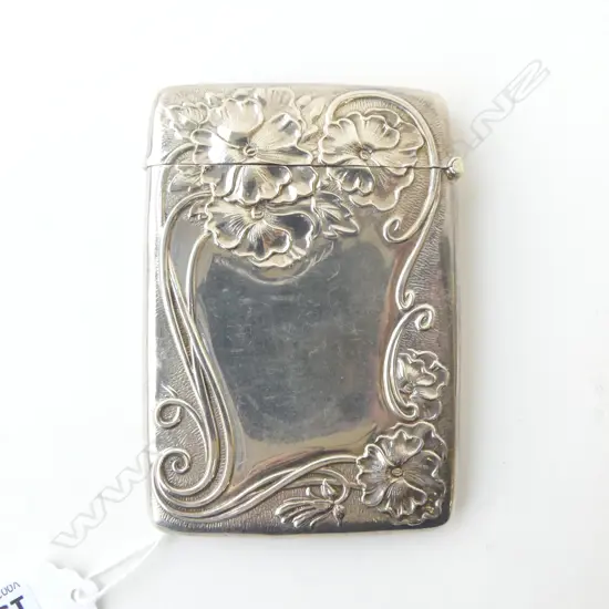 SILVER ART NOUVEAU CARD CASE Birmingham 1911 83gms 