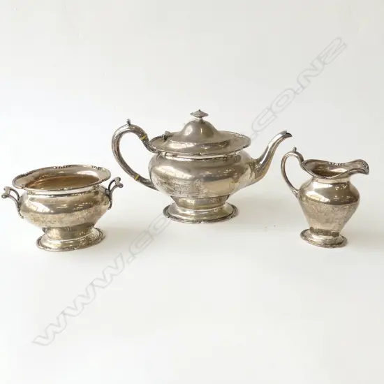 3 PCE STG SILVER TEASET, GLASGOW 1921 1426gms