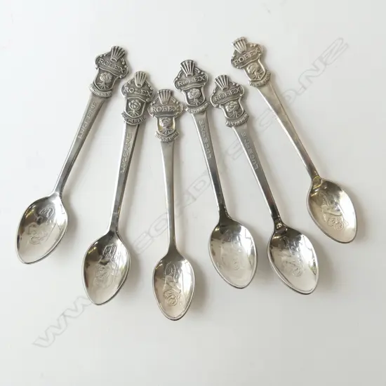  SIX VINTAGE ROLEX WATCH TEASPOONS SWITZERLAND, L.112MM